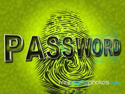 Password Fingerprint Indicates Log Ins And Accessible Stock Image