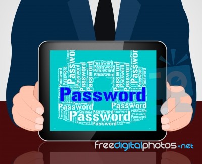 Password Lock Means Log Ins And Access Stock Image