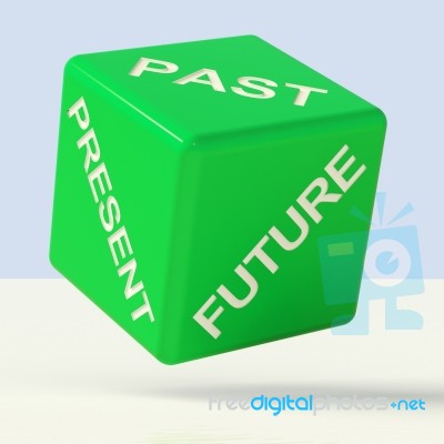 Past Present Future Dice Stock Image