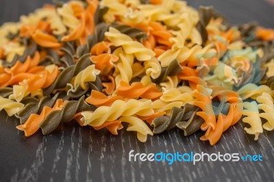 Pasta Spreading On Table Stock Photo