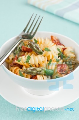 Pasta With Asparagus Stock Photo