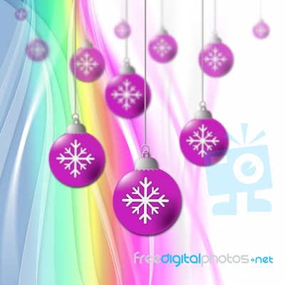 Pastel Color Means New Year And Bauble Stock Image