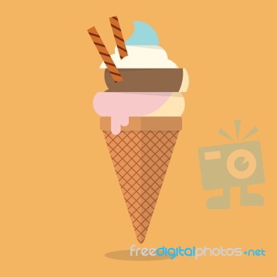 Pastel Color Of Ice Cream Cone Stock Image