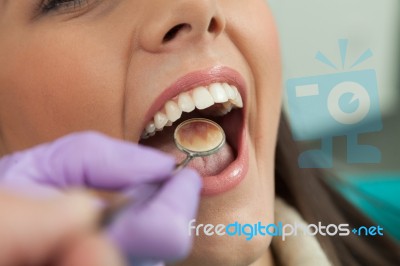 Patient And Dentist In The Dental Practice Stock Photo