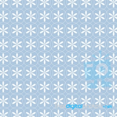 Pattern Of Blue Geometric Shapes In Japanese Style Stock Image