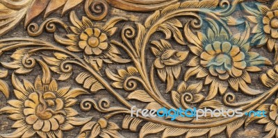 Pattern Of Flower Carved Stock Photo