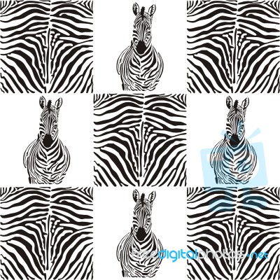 Pattern Zebras For Textiles Stock Image