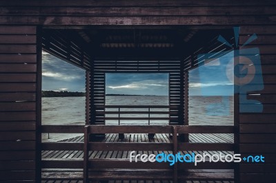 Pavilion Frames Tone Dark For Background Stock Photo