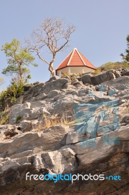 Pavilion Located On A High Cliff Stock Photo