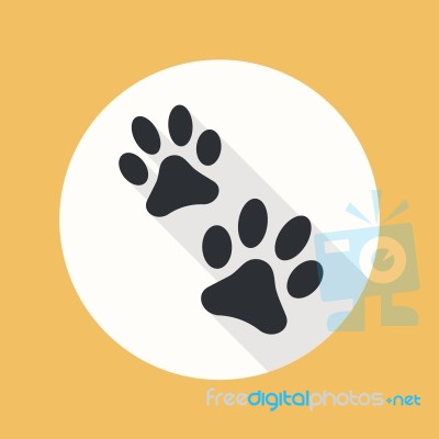 Paw Flat Icon Stock Image