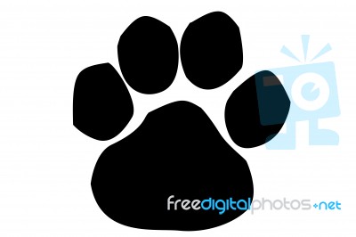 Paw Print Icon On White Stock Image