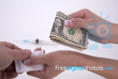 Payment Of A Drug Dose Stock Photo