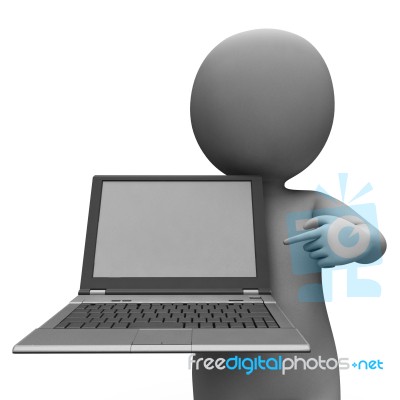 Pc And Character Showing Browsing Web Online Stock Image