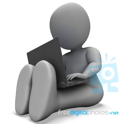 Pc Computer Shows Browsing Web Online Stock Image