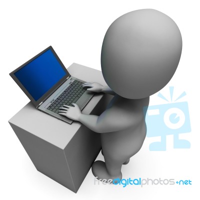 Pc Computer Shows Surfing Internet Online Stock Image