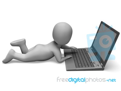 Pc Computer Shows Surfing Web Online Stock Image