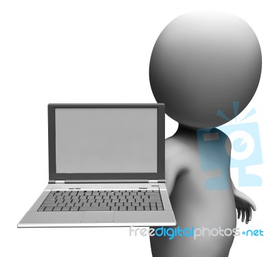 Pc Computer With Blank Space Showing Surfing Internet Stock Image