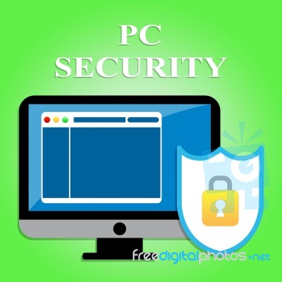 Pc Security Represents Web Site And Communication Stock Image