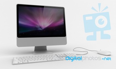 PC White In Stile APPLE Stock Photo