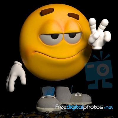 Peace Out Emoticon Stock Image