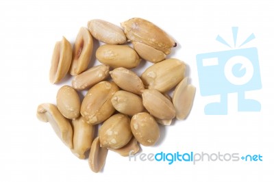 Peanuts On A White Background Stock Photo