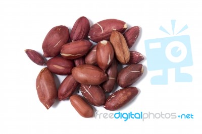 Peanuts On A White Background Stock Photo