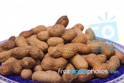 Peanuts On White Stock Photo