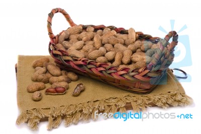 Peanuts On White Stock Photo