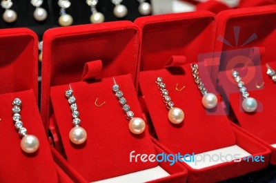 Pearl Earrings Stock Photo