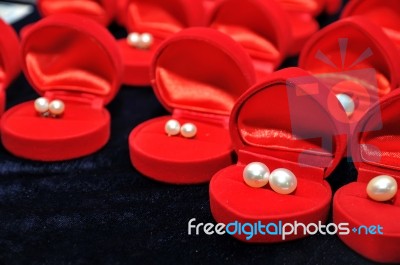 Pearl Earrings Stock Photo