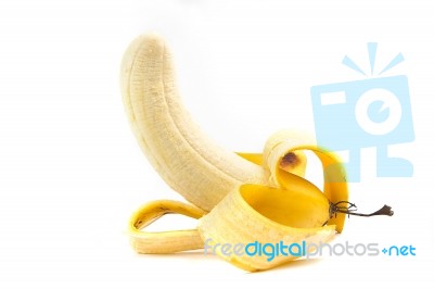 Peeled Banana Stock Photo