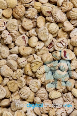 Peeled Dried Chestnuts Stock Photo