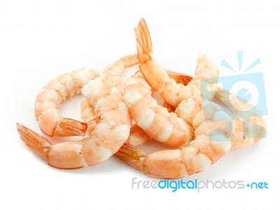 Peeled Shrimps Stock Photo