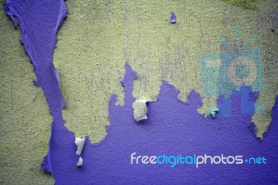 Peeling Painted Concrete Wall Stock Photo