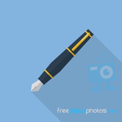 Pen Flat Icon Stock Image