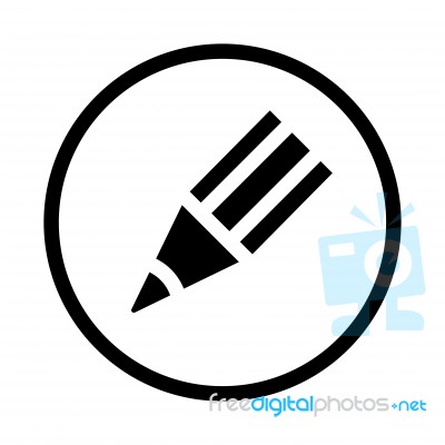 Pencil Icon -  Iconic Design Stock Image