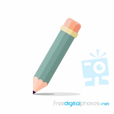 Pencil In Flat Style Icon Stock Image