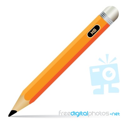 Pencil Isolated On White Background.  Object Tool For Office Stationery And School Stock Image