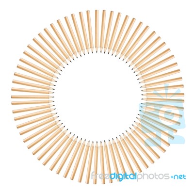 Pencils Circle Stock Photo