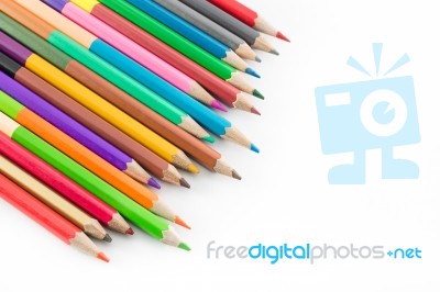 Pencils Color On White Background Pencils Color Group Stock Photo