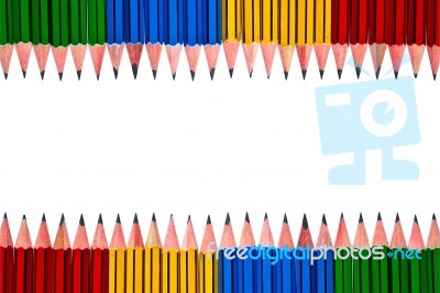 Pencils On White Background Stock Photo