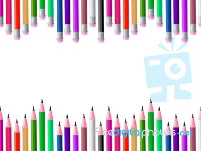 Pencils School Means Colours Spectrum And Learning Stock Image