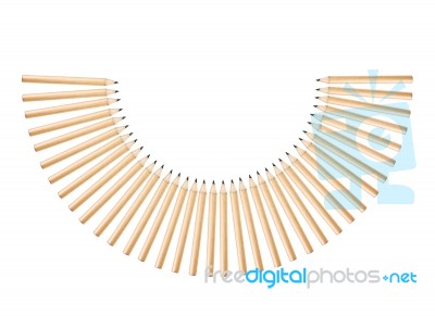 Pencils Semicircle Stock Photo