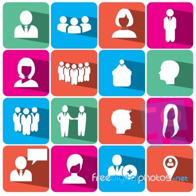 People And Finance Icon Set  Illustration  Stock Image