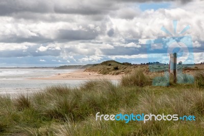 People Approaching The Aln Estuary Stock Photo