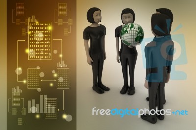 People Around A Globe Representing Social Networking Stock Image