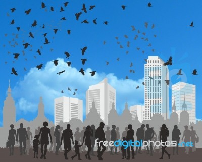 People, City And Natur Stock Image