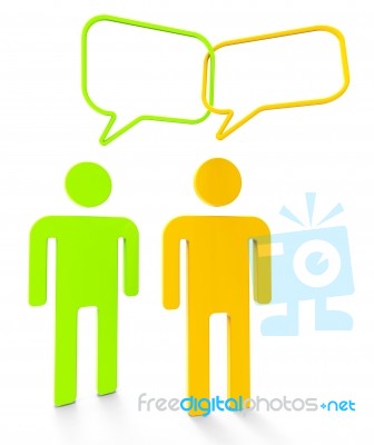 People Communicating Shows Speaking Persons And Communication Stock Image