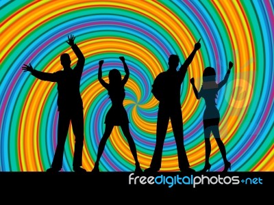 People Dancing Means Disco Music And Dance Stock Image