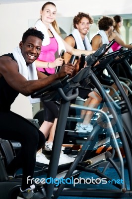 People Doing Exercise Stock Photo